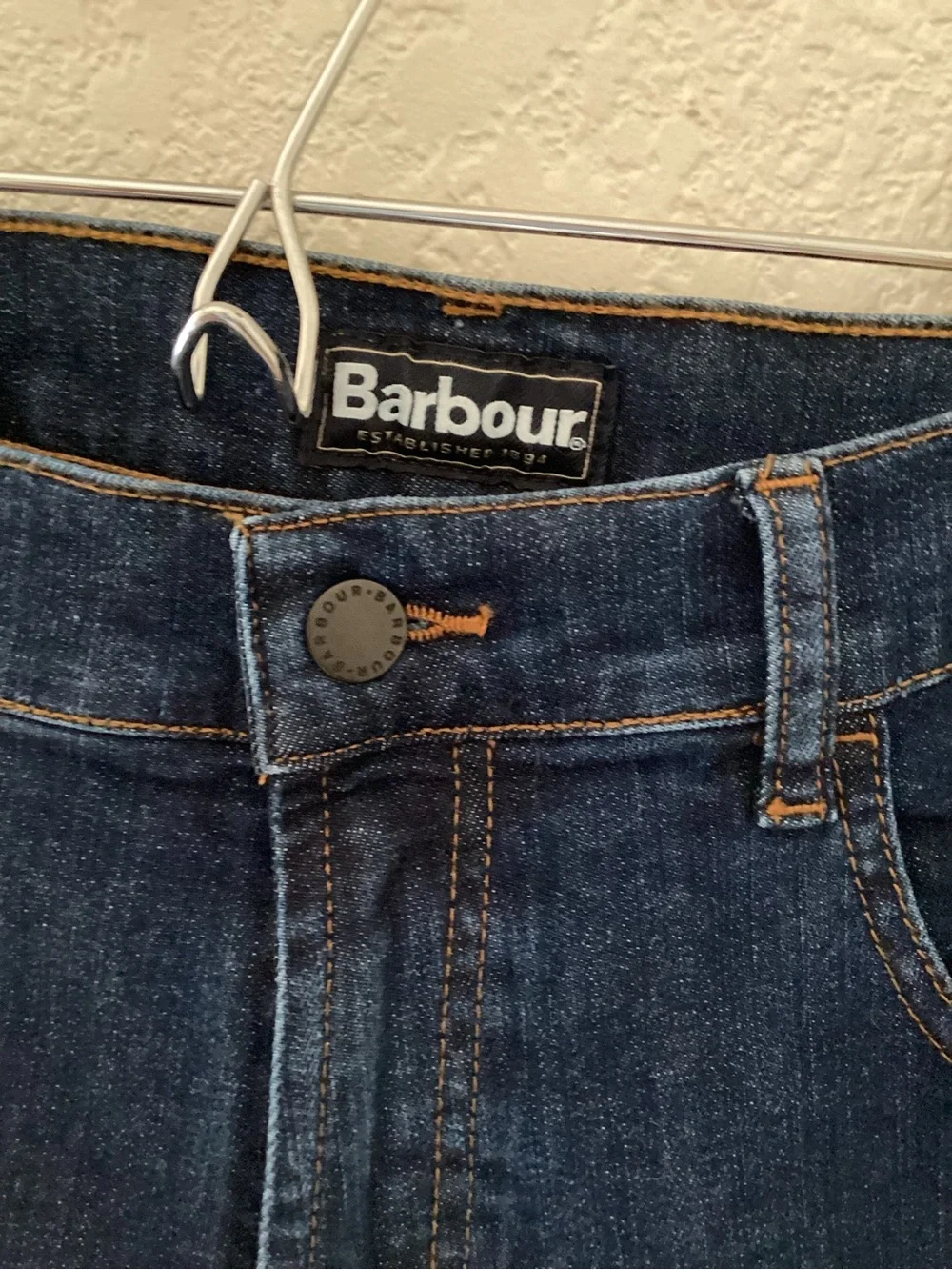 Barbour Men’s Dark Wash Denim Straight Leg Jeans